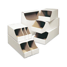 Closed Top Bin Boxed - White